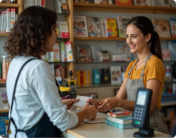 Cliente a fazer pagamento